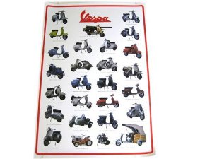 Poster 98x68cm Modellbersicht Vespa