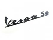 Schriftzug Vespa 50, Beinschild schwarz, Befestigung: 7...