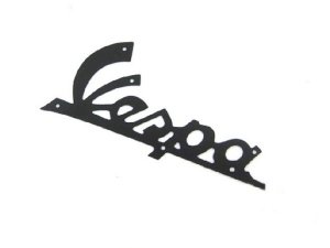 Schriftzug Vespa, Beinschild schwarz, Befestigung: 6...