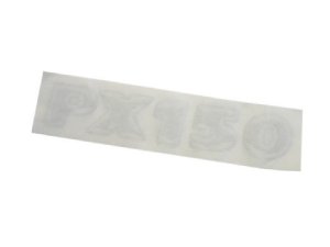 Schriftzug Seitenhaube PX 150 silber zum Kleben Piaggio...