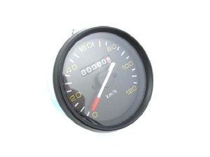 Tachometer 120 km/h ohne Logo schwarzer Ring Vespa PX alt