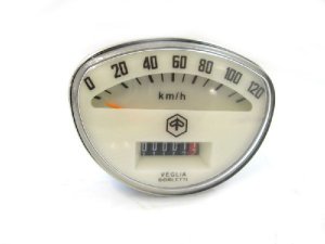 Tachometer 120 km/h wei Vespa Vespa PV, Sprint Veloce, Rally, Super, GTR, TS