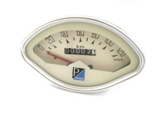 Tachometer 120km/h wei mit Logo Vespa Sprint, GL, VBA, VBB