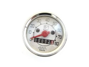 Tachometer 80 km/h wei Vespa V50