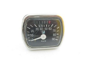 Tachometer 90 km/h eckig schwarz Vespa Oldie