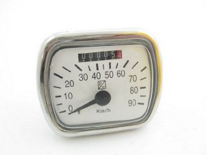 Tachometer 90 km/h eckig wei Vespa Oldie