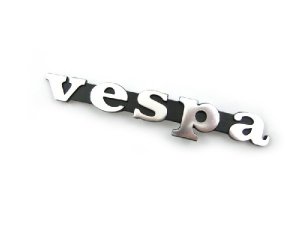 Schriftzug Vespa Beinschild schwarz/alu Lochabstand: 60mm...