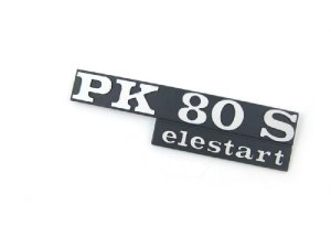 Schriftzug PK80S elestart Seitenhaube Lochabstand: 80mm 125x32mm Vespa PK