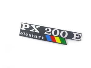 Schriftzug PX200E elestart Seitenhaube Lochabstand: 105mm, 145x32mm Vespa PX