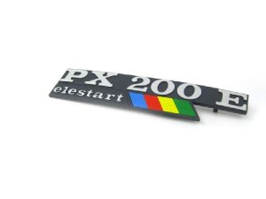 Schriftzug PX200E elestart Seitenhaube Lochabstand: 105mm, 145x32mm Vespa PX