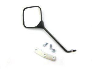 Spiegel CUPPINI Standard, rechts oder links, eckig, 125x115, M10mm schwarz, Hebellnge 185mm, fr Vespa alle Modelle Klassik zur Montage am Lenkerunterteil