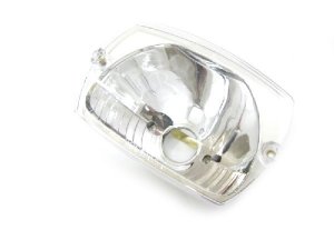 Scheinwerfer Kunststoff, trapezfrmig,  90x140mm, Klarglas Optik, Abblendlicht Sockel: P26s, Standlicht Sockel: Soffitte BOSATTA Vespa 50 Special/Elestart