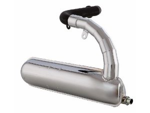 Rennauspuff SIP ROAD Banane fr Vespa 90/R/SS/100/125/PV/ET3 Stahl, verchromt, groer Krmmer