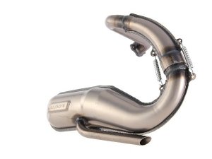 Rennauspuff MALOSSI Power Exhaust Banane fr Vespa 90/R/SS/100/125/PV/ET3 Stahl, silber, lefthand