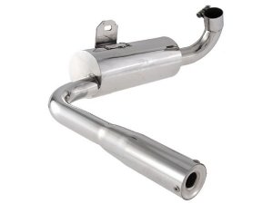 Rennauspuff SIP Vintage Replika fr Vespa 160 GS/180 SS Edelstahl, breitreifentauglich, Single -Endrohr, Ersatzradbetrieb mglich