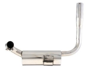 Rennauspuff SIP Vintage Replika fr Vespa 160 GS/180 SS Edelstahl, breitreifentauglich, Single -Endrohr, Ersatzradbetrieb mglich