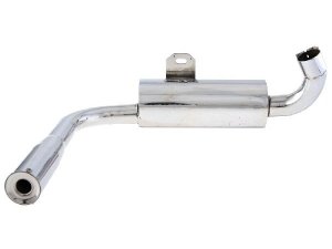 Rennauspuff SIP Vintage Replika fr Vespa 160 GS/180 SS Edelstahl, breitreifentauglich, Single -Endrohr, Ersatzradbetrieb mglich