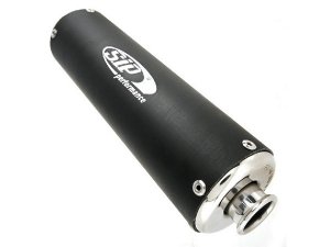 Dmpfer SIP PERFORMANCE NG/2.0, passt auch auf PM Auspuffanlagen, L 270mm,  77mm, i 25 mm, Aluminium, schwarz matt, BSAU 193 A 1990 T3, geschraubt, inkl. Dichtung