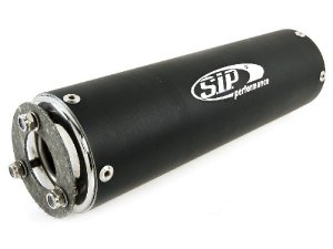 Dmpfer SIP PERFORMANCE NG/2.0, passt auch auf PM Auspuffanlagen, L 270mm,  77mm, i 25 mm, Aluminium, schwarz matt, BSAU 193 A 1990 T3, geschraubt, inkl. Dichtung