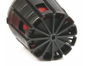 Rennluftfilter MALOSSI E5, 30 fr PHBL 20-25, Anschluss: 38mm, H 115mm schwarz, mit Kappe, Innenfilter: rot