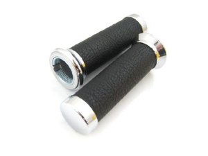 Griffe 22/26x126mm Leder schwarz PIAGGIO Vespa LX, LXV, ET4, S50-150