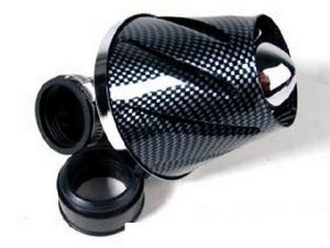 Luftfilter STR8 Helix, carbon-look glanz (38/28mm)