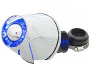 Luftfilter STR8 Helix, chrom, blau innenbeleuchtet (38/28mm)