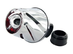 Luftfilter STR8 Helix, chrom, rot innenbeleuchtet (38/28mm)