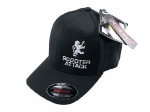 Baseballcap Scooter-Attack, Flexfit, schwarz, Größe L/XL