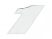 Aufkleber Startnummer, Ziffer 1, klein, wei/ Chromrand