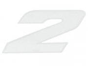 Aufkleber Startnummer, Ziffer 2, klein, wei/ Chromrand