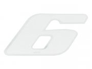 Aufkleber Startnummer, Ziffer 6, klein, wei/ Chromrand