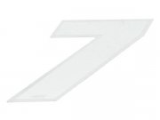 Aufkleber Startnummer, Ziffer 7, klein, wei/ Chromrand