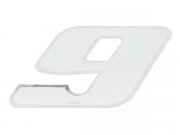Aufkleber Startnummer, Ziffer 9, klein, wei/ Chromrand