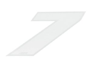 Aufkleber Startnummer, Ziffer 7, medium, weiß/ Chromrand