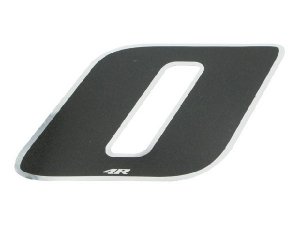 Aufkleber Startnummer, Ziffer 0, medium, schwarz/ Chromrand