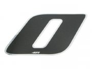 Aufkleber Startnummer, Ziffer 0, medium, schwarz/ Chromrand