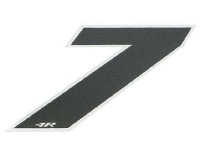 Aufkleber Startnummer, Ziffer 7, medium, schwarz/ Chromrand