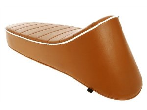 Sportsitzbank SIP Longtail fr Vespa 50-125/PV/ET3, braun abgesteppt, Keder: wei