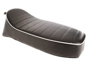Sportsitzbank SIP Longtail fr Vespa 50-125/PV/ET3, sch warz abgesteppt, Keder: grau