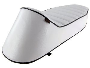 Sportsitzbank SIP Longtail fr Vespa 50-125/PV/ET3, wei abgesteppt, Keder: schwarz