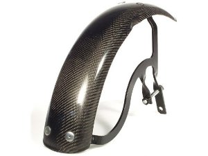 Kotflgel SIP Garelli fr Vespa PX80-200/PE/Lusso/`98/MY /T5 passt auch fr Vespa PK50-125 S/XL/XL2/Automatica, Carbon, mit Halter fr Scheibenbremse