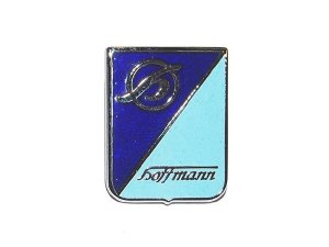 Emblem HOFFMANN, für Vespa 125 blau, Emaille, 39x50 mm,...