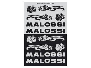 Aufkleberset MALOSSI  schwarz/wei,  12-teilig