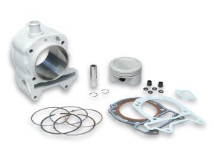 Rennzylinder MALOSSI 218ccm  fr Vespa GTS Super/GTS Super Sport 125ccm i.e. 4T LC  passt auch fr Leader 125ccm 4T LC i.e.  Aluminium,  Hub 48,6mm, KB  15mm, ohne Zylinderkopf,  75,5mm,  inkl. Forcemaster 2 Einspritzmodul