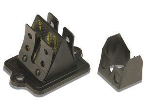Membranblock MALOSSI Carbon.. ..io, VL11  fr PIAGGIO Maxi,  mit Mittelsteg, Plttchen Strke 0,3 mm