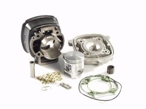 Rennzylinder MALOSSI 68ccm  fr MINARELLI liegend 50ccm 2T AC  Graugu,  2 Kolbenring(e), KB  10mm, ohne Zylinderkopf,  47,0mm