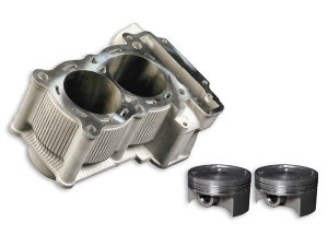 Rennzylinder MALOSSI 560ccm  fr YAMAHA 500 T-Max i.e.  4T LC  Aluminium,  Hub 73mm, 3 Kolbenring(e),  KB  15mm, ohne Zylinderkopf,  70mm,  fr Fahrzeuge mit hydraulischem Kettenspanner