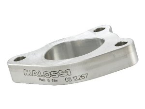 Spacer MALOSSI Ansaugstutzen,  fr hohe 4-Takt Vergaser  fr PIAGGIO Leader fr Vespa  GT/GT L/GTS/GTV 125-200ccm 4T LC,  H 11mm, Aluminium,  3-Loch