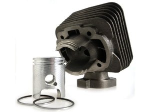 Rennzylinder MALOSSI 50ccm  fr PEUGEOT stehend 50ccm 2T AC  Graugu,  2 Kolbenring(e), KB  12mm, inkl. Zylinderkopf,  40,0mm